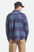 Men's Brixton Bowery Flannel in Bering Sea, Indigo & Adrenaline Rush