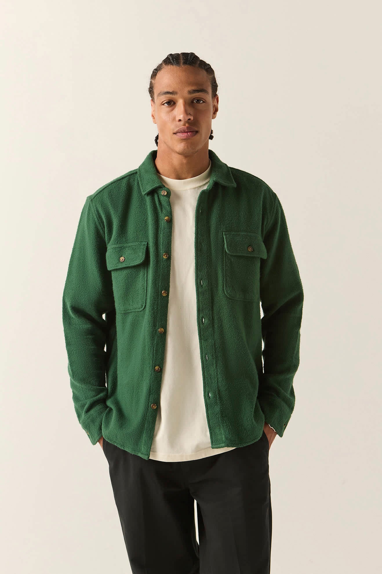 Men's Brixton Bowery Textured Twill Overshirt