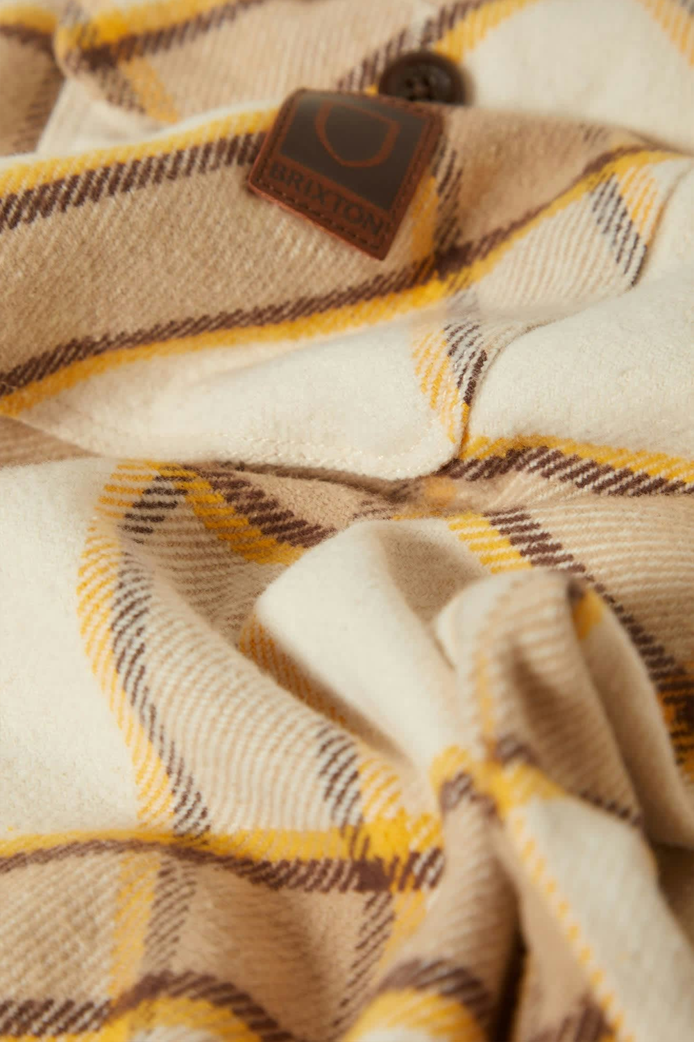 Men's Brixton Bowery Heavyweight Flannel in Whitecap & Pinecone Brown