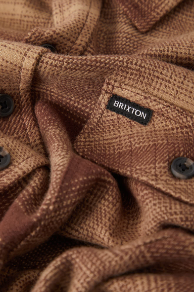 Men's Brixton Bowery Flannel in Chocolate & Khaki