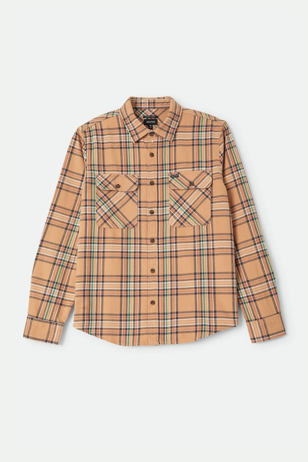 Men's Brixton Bowery Flannel in Khaki & Multi Colour