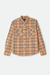 Men's Brixton Bowery Flannel in Khaki & Multi Colour