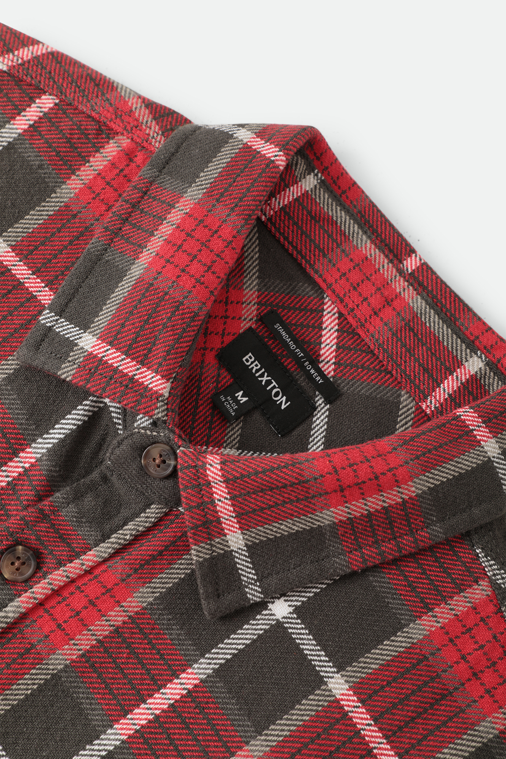 Men's Brixton Bowery Flannel in Washed Red & Black