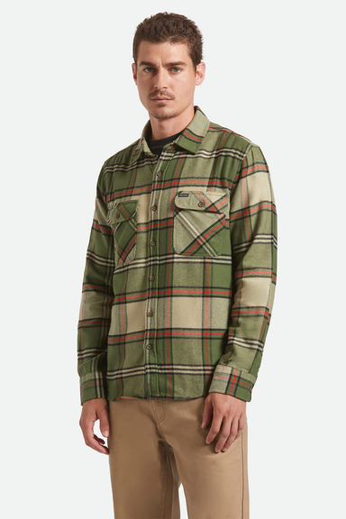 Men's Bowery Flannel in Wild Green & Adrenaline Rush