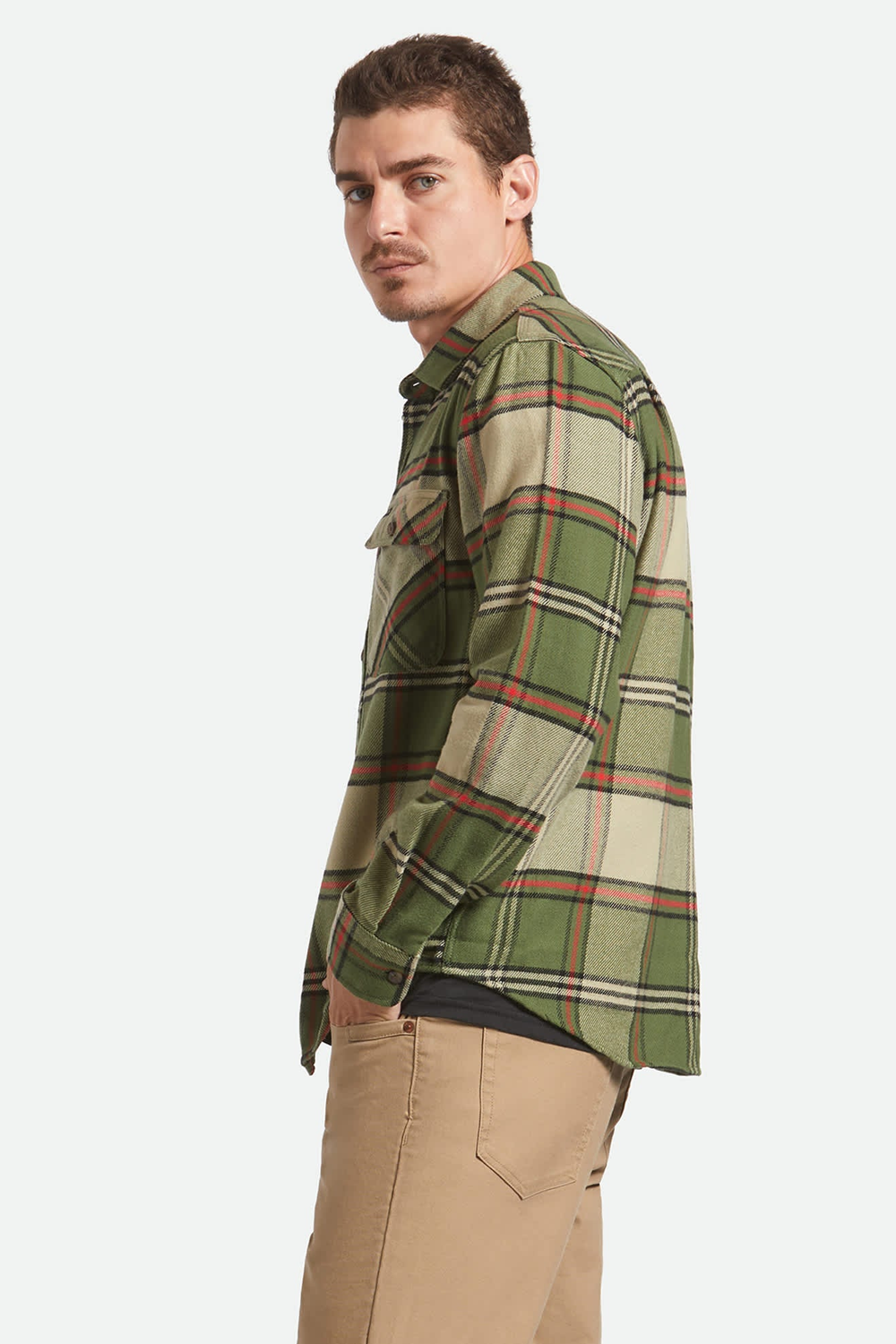 Men's Bowery Flannel in Wild Green & Adrenaline Rush