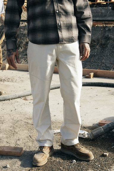 Men's Brixton Builders Carpenter Pant in Egret White