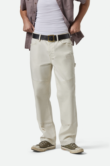 Men's Brixton Builders Carpenter Pant in Egret White