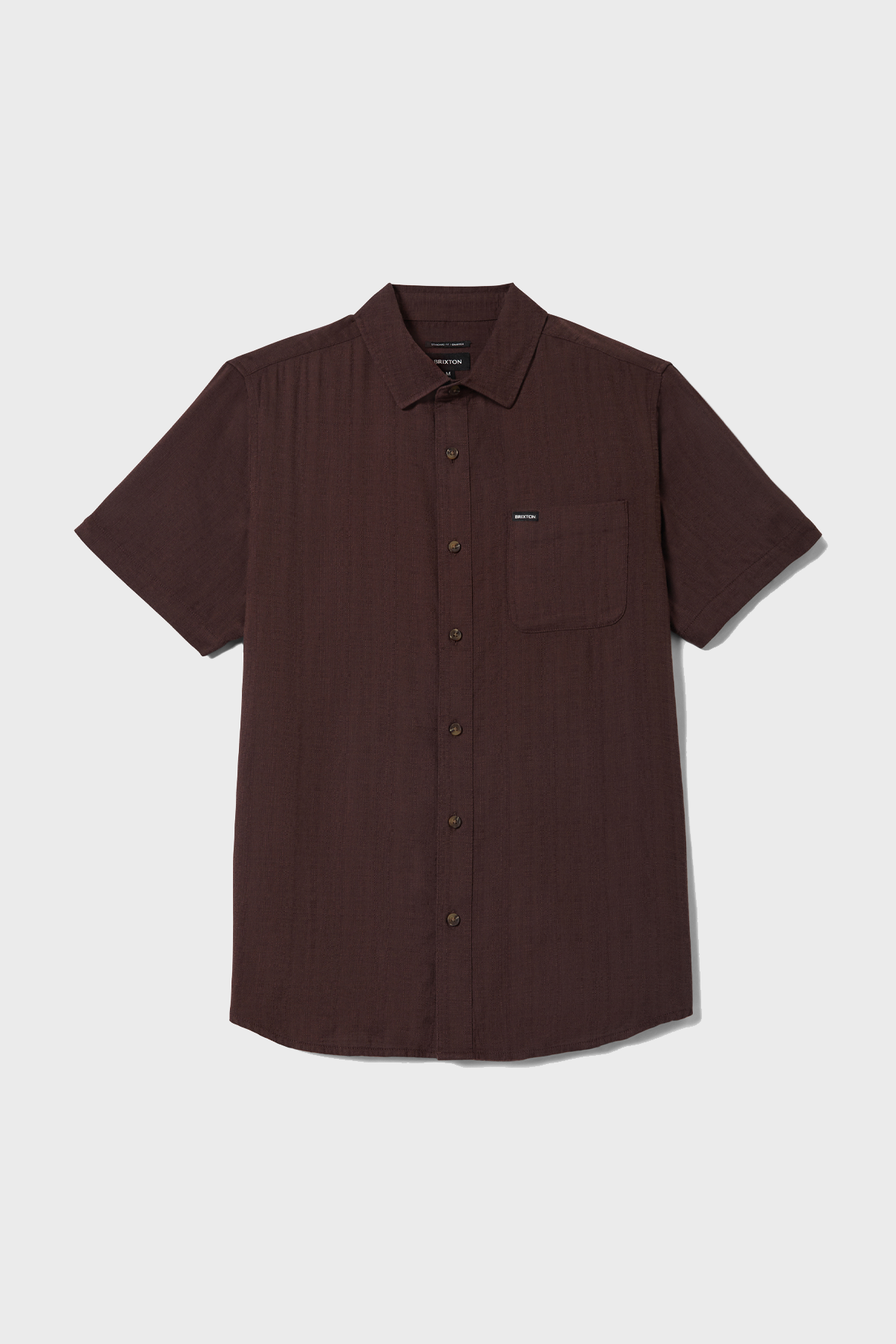 Men's Brixton Charter Slub SS Woven in Chocolate
