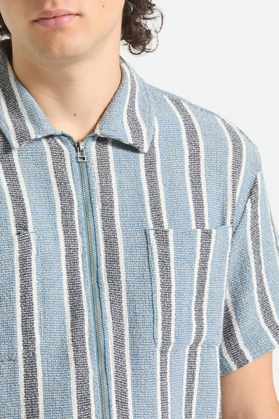 Men's Brixton Dexter Textured Stripe S/S Woven