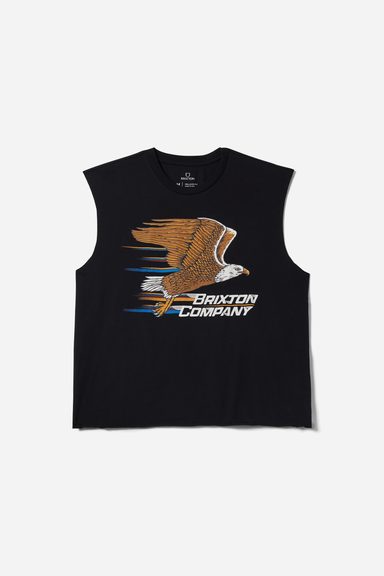 Men's Brixton Free Muscle Tank in Black Worn Wash