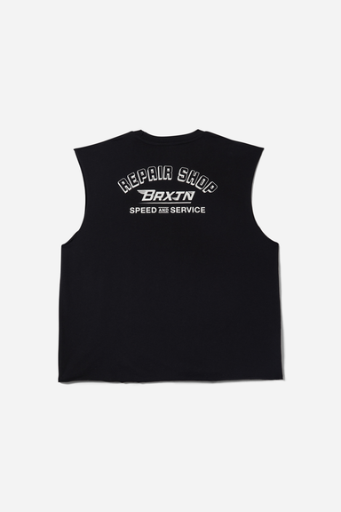 Men's Brixton Free Muscle Tank in Black Worn Wash