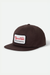 Brixton Grade HP Snapback in Pinecone Brown