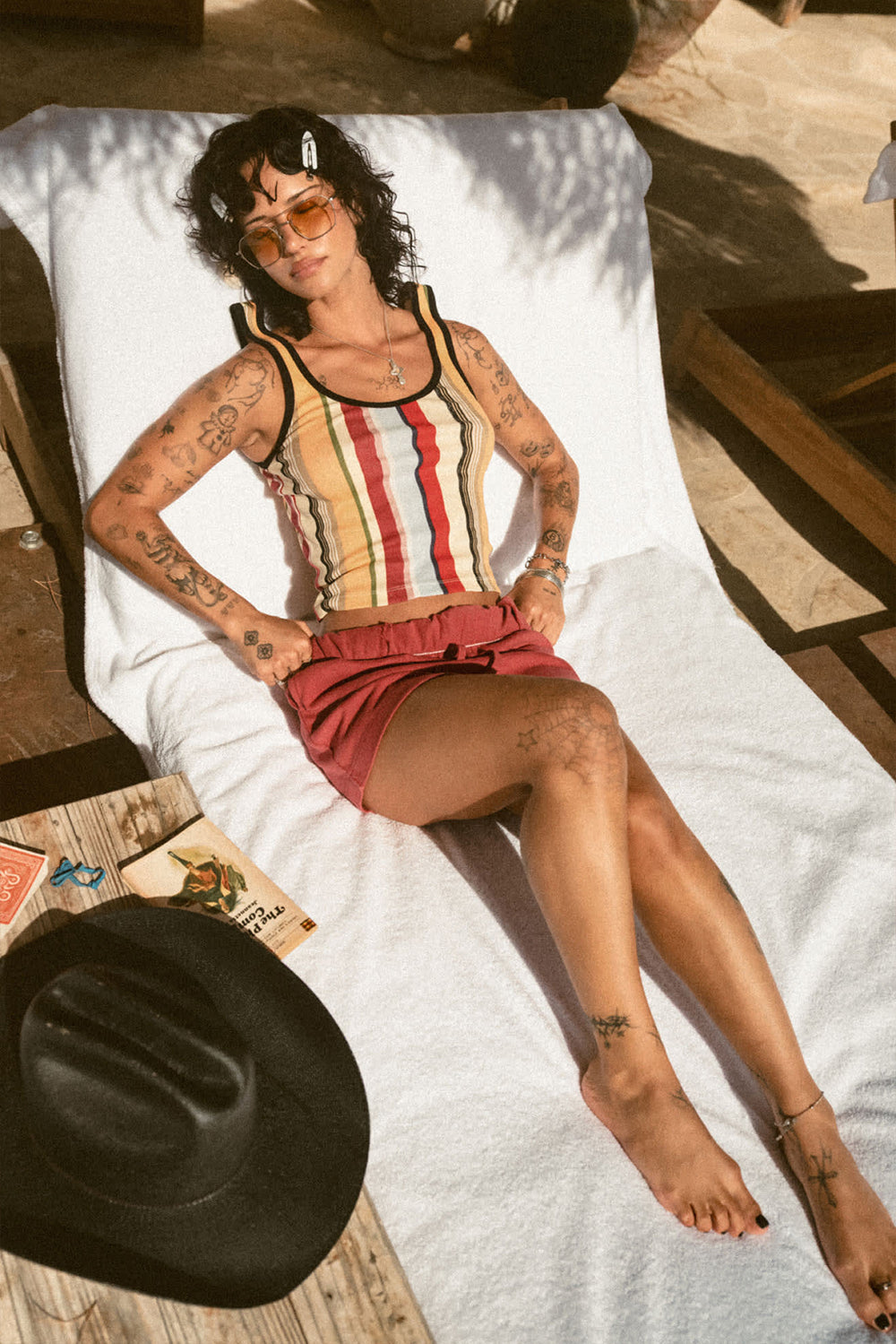 Ringer Organic A-Tank in Peach Cobbler/Multi