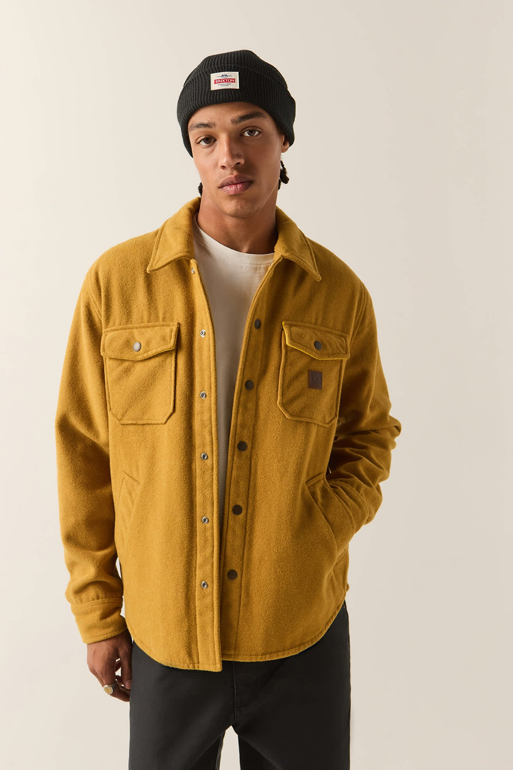 Men's Brixton Textured Durham Jacket in Rinsed Ochre
