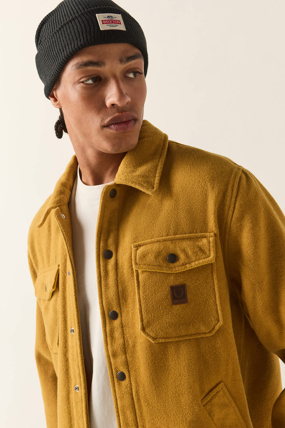 Men's Brixton Textured Durham Jacket in Rinsed Ochre