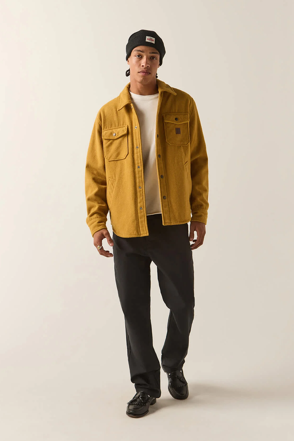 Men's Brixton Textured Durham Jacket in Rinsed Ochre