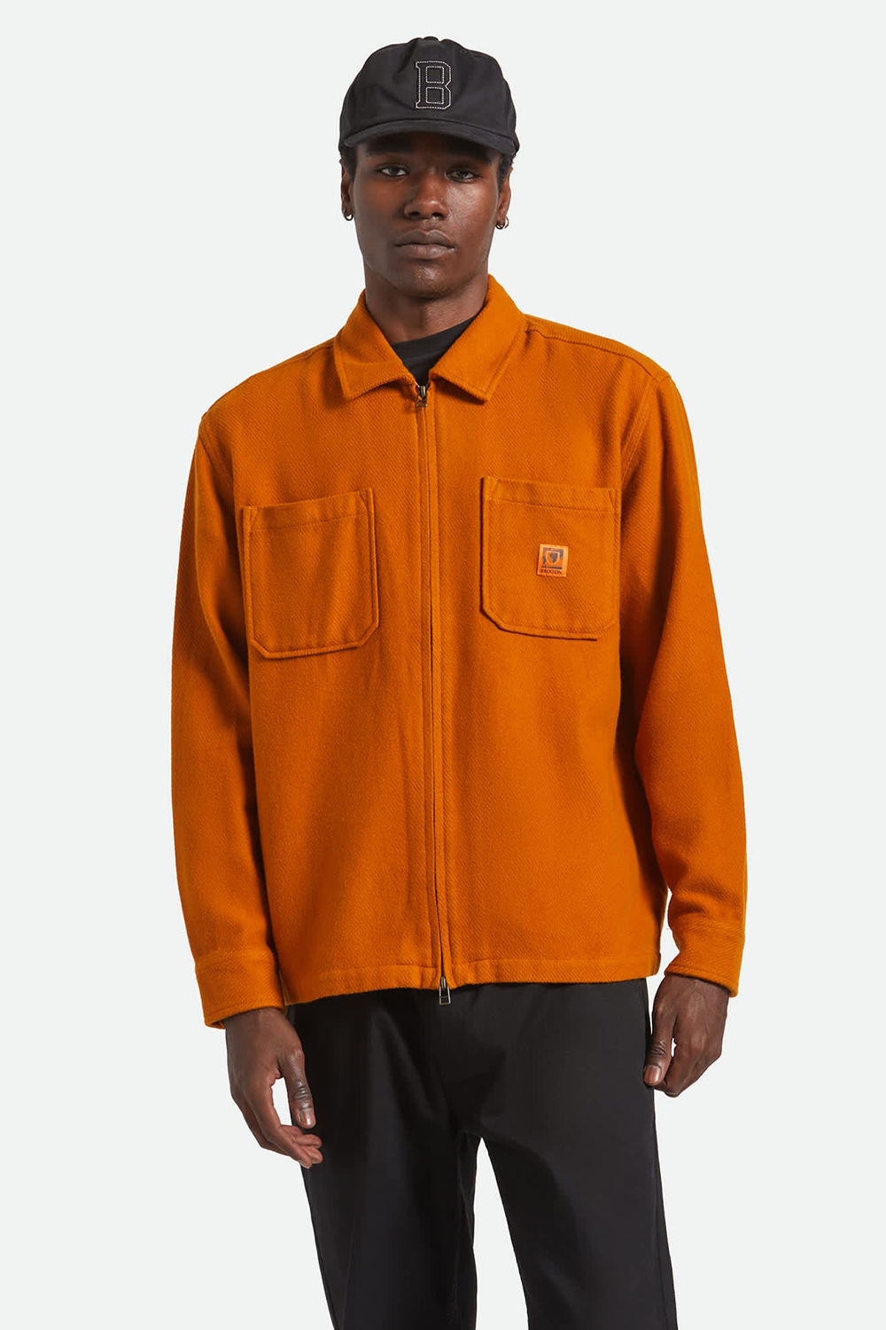 Brixton Union Zip Flannel in Rustic Caramel
