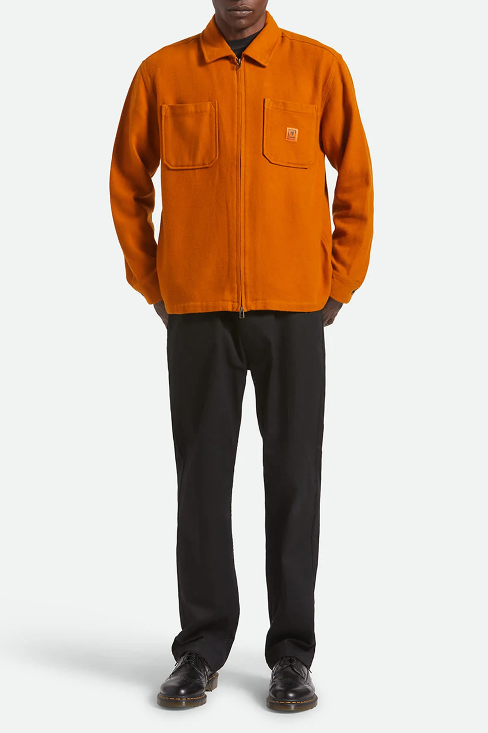 Brixton Union Zip Flannel in Rustic Caramel
