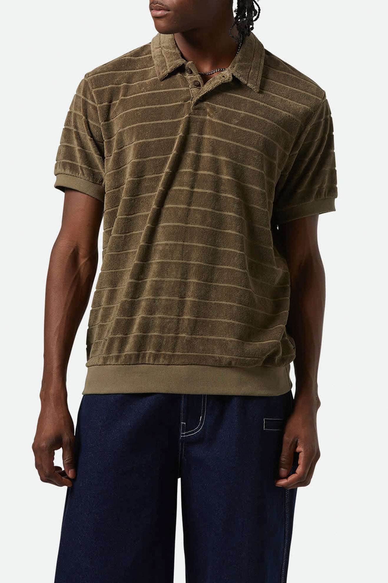 Weekend Terry Cloth S/S Polo in Ivy Green