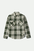 Women's Brixton Bowery Vintage LS Overshirt in Green & Blue