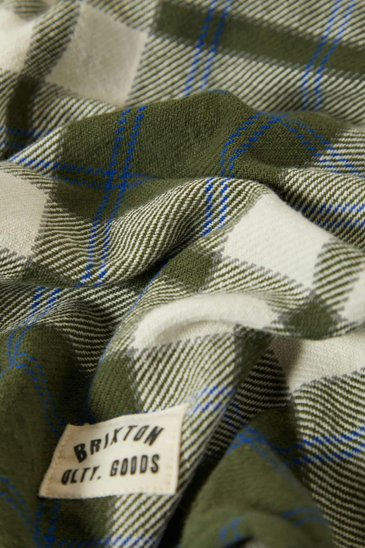 Women's Brixton Bowery Vintage LS Overshirt in Green & Blue