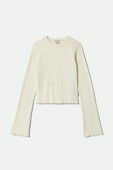 Women's Brixton Dolly Slim LS Knit Tee in Off White