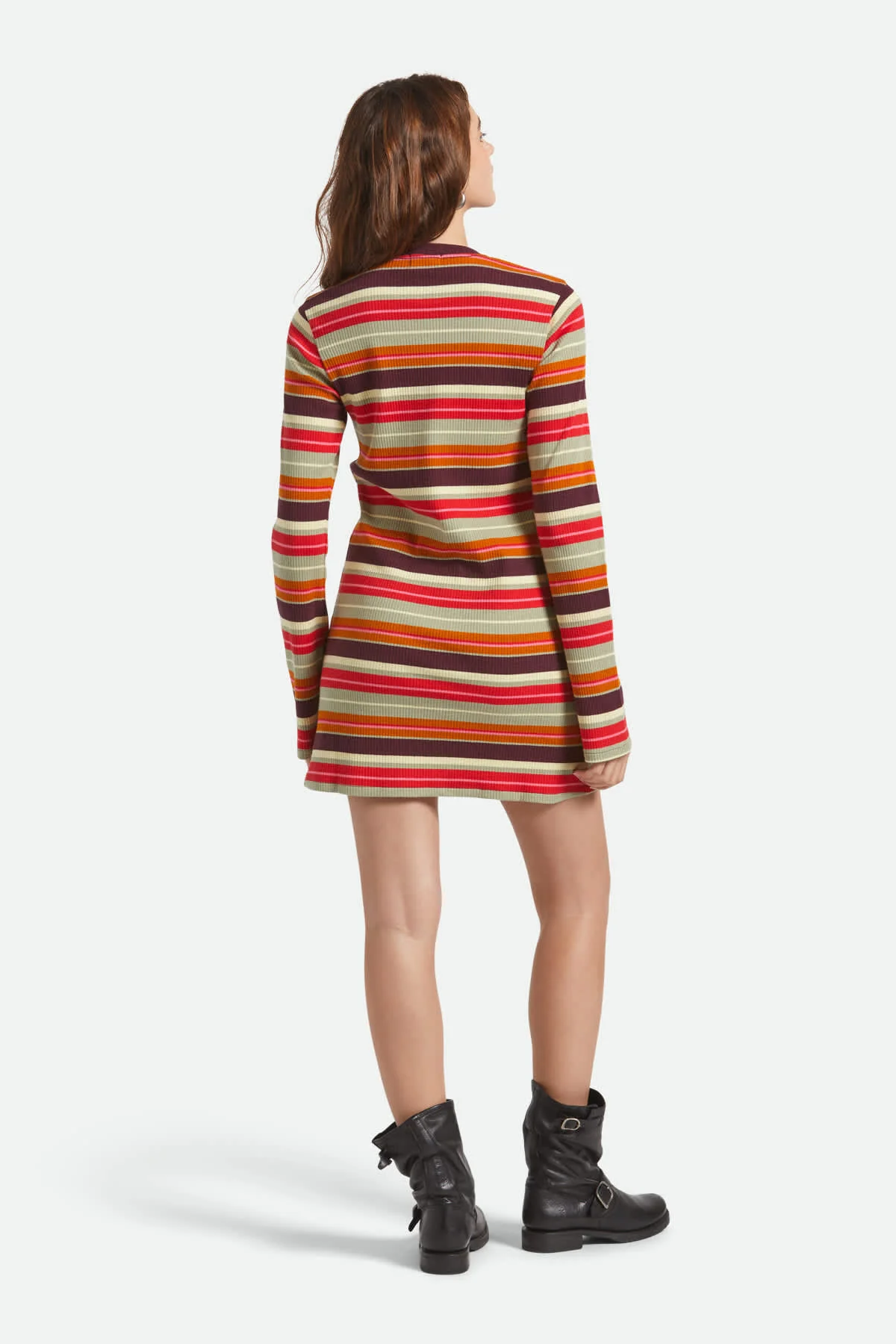 Women's Brixton Dolly LS Knit Dress in Multi Stripe