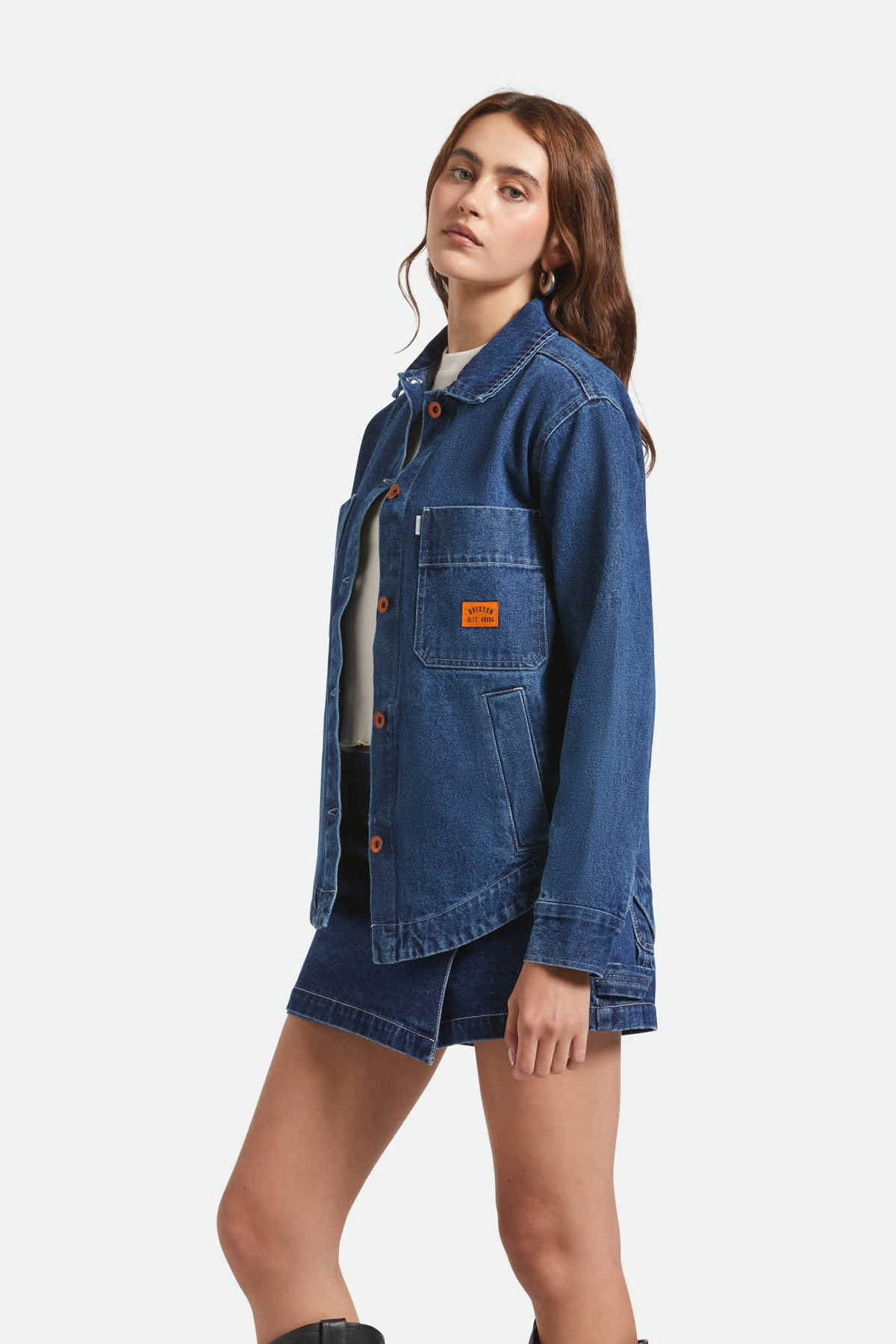 Women's Brixton Durham Shirt Jacket in Rinse Denim