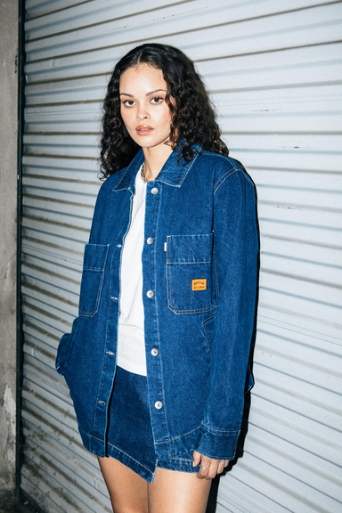 Women's Brixton Durham Shirt Jacket in Rinse Denim