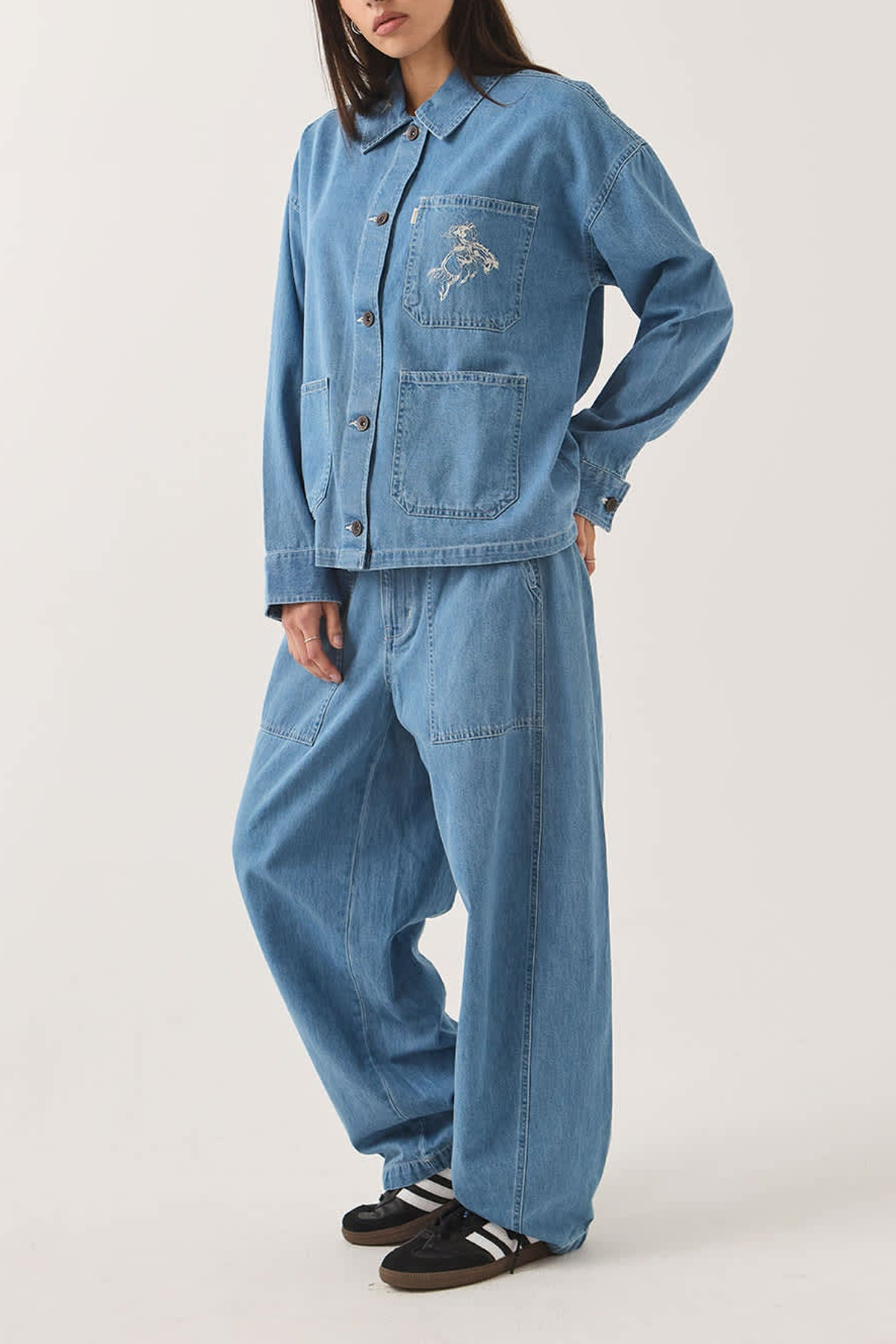 Women's Brixton Barn Jacket in Light Stone Wash