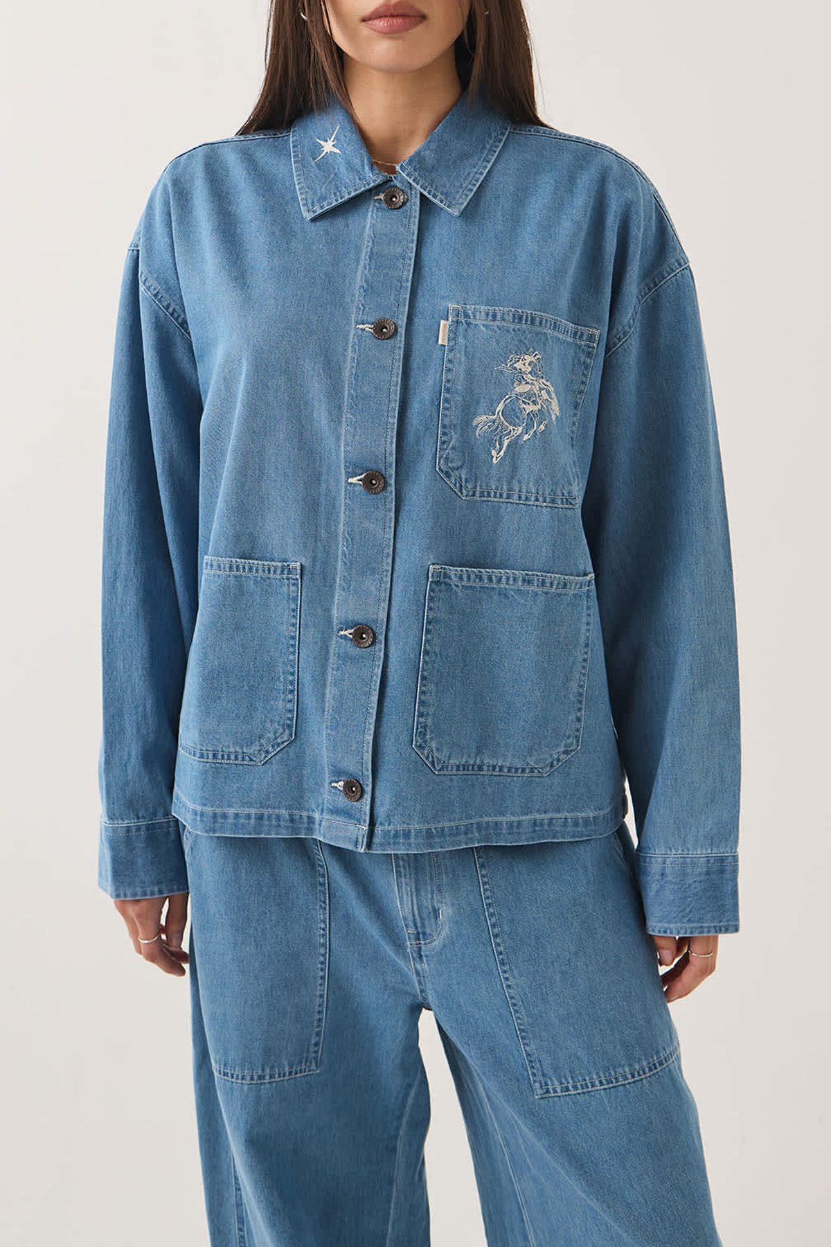 Women's Brixton Barn Jacket in Light Stone Wash