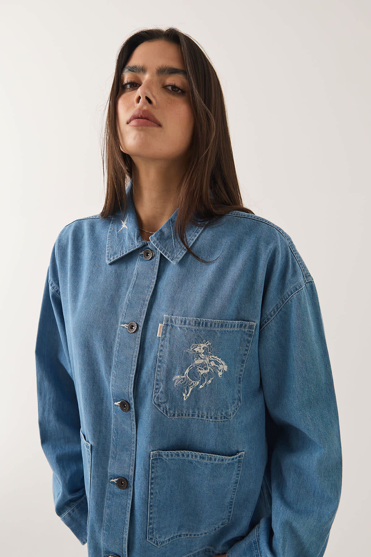 Women's Brixton Barn Jacket in Light Stone Wash