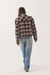 Women's Brixton Bowery Crop Overshirt in Washed Black Plaid