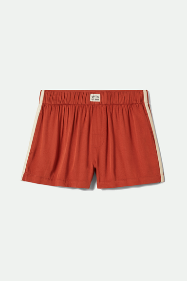 Women's Brixton Silky Boxer Short in Burnt Brick