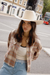 Women's Brixton Bowery Crop Overshirt in Soft Tan Window Plaid