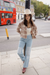 Women's Brixton Bowery Crop Overshirt in Soft Tan Window Plaid