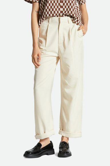 Women's Brixton Victory Trouser Pant in White Smoke