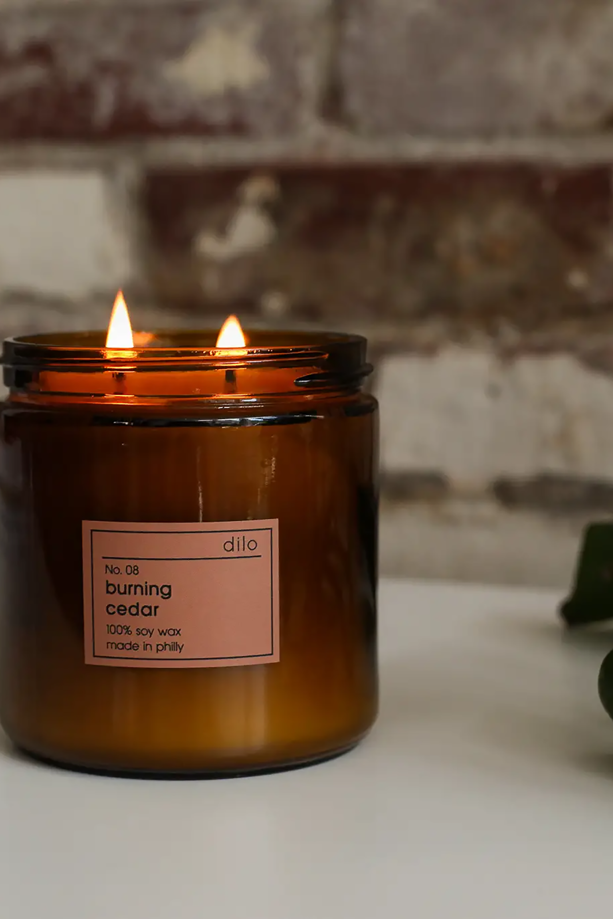 Burning Cedar Candle