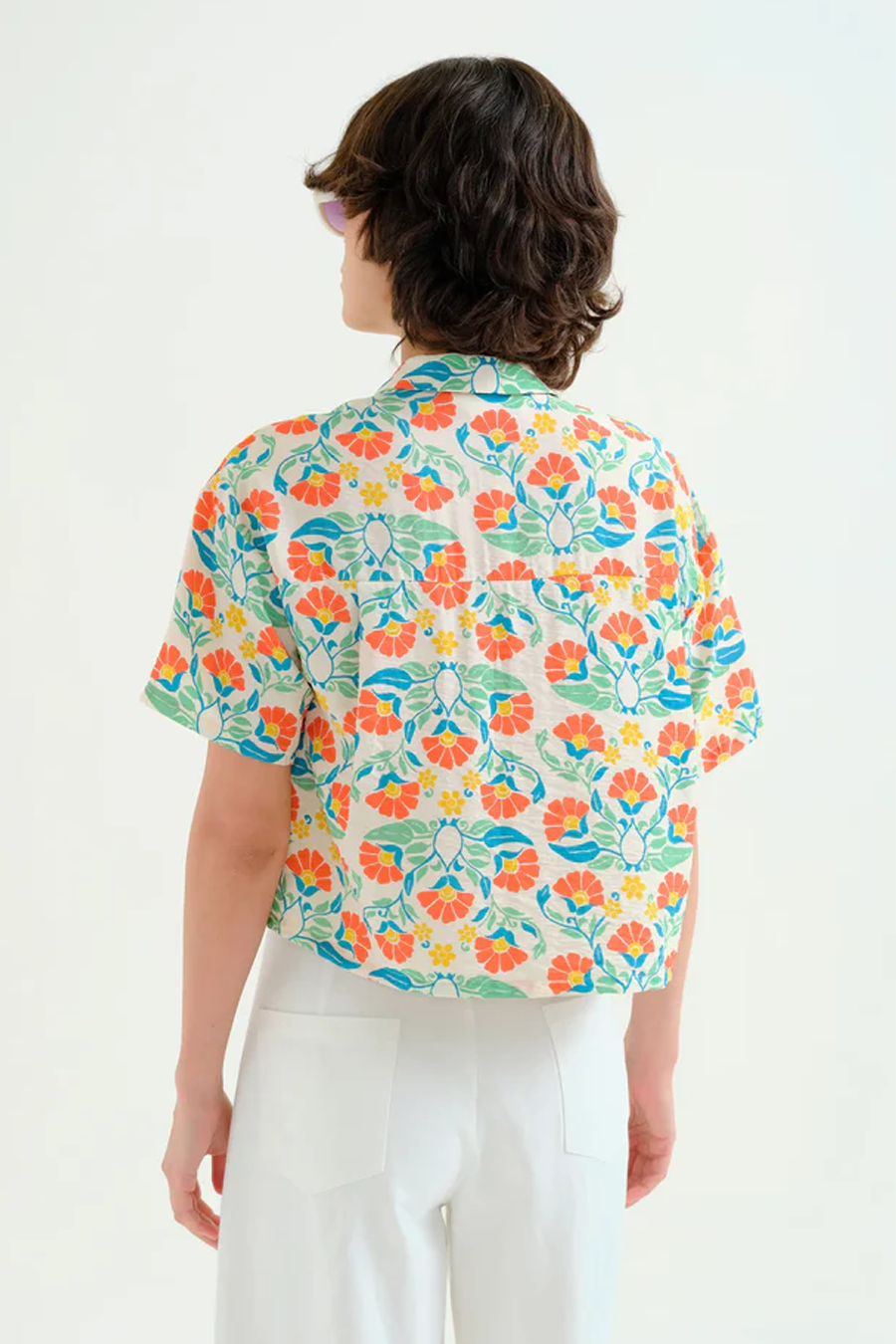 Women's Compania Fantastica Cropped Blouse in Big Royal
