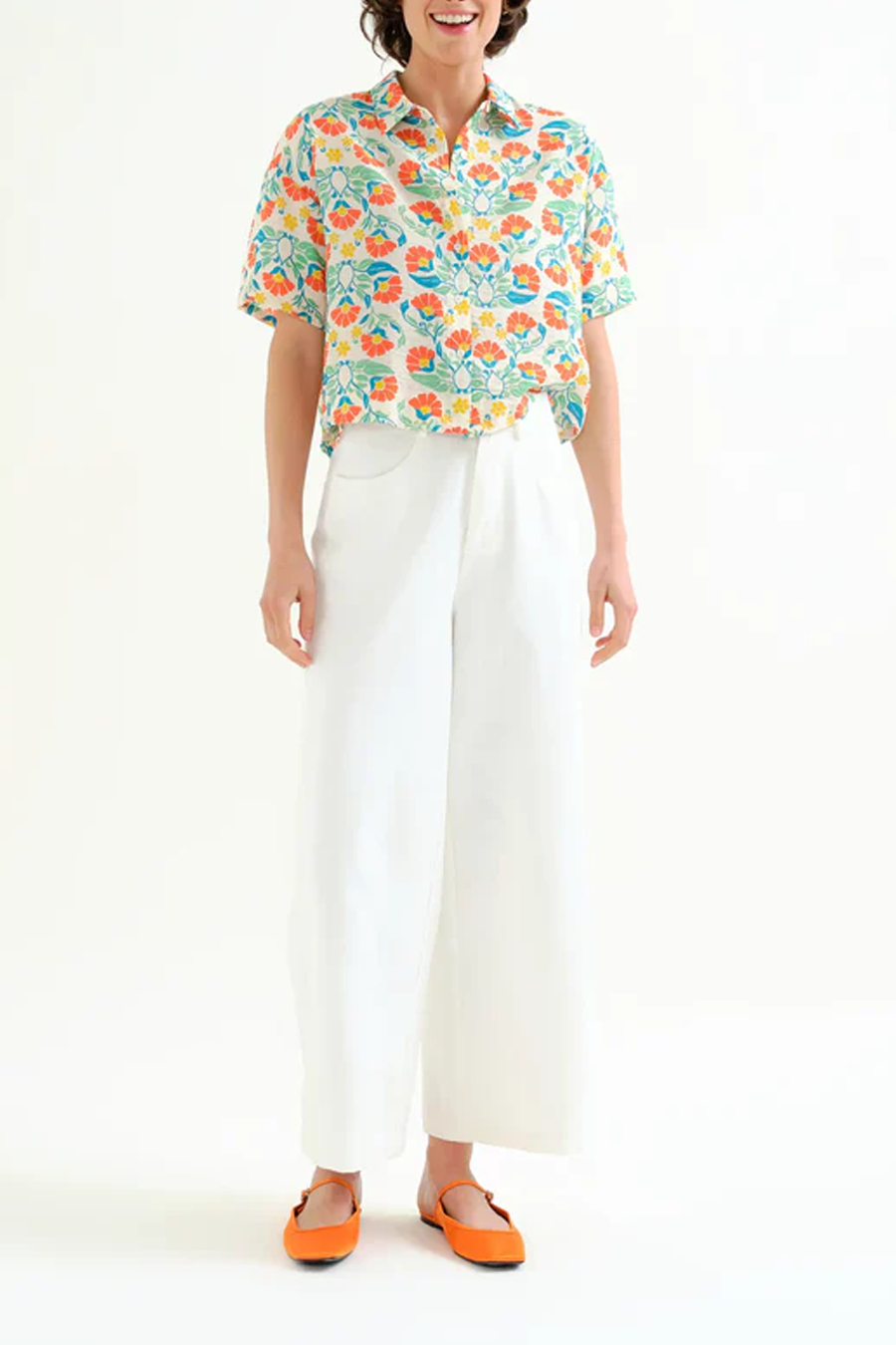 Women's Compania Fantastica Cropped Blouse in Big Royal