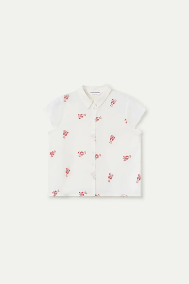 Women's Compania Fantastica Embroidered Blouse in Lobster
