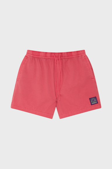 Men's Deus Ex Machina Sandbar Garment Dyed Mesh Short in Melon Red