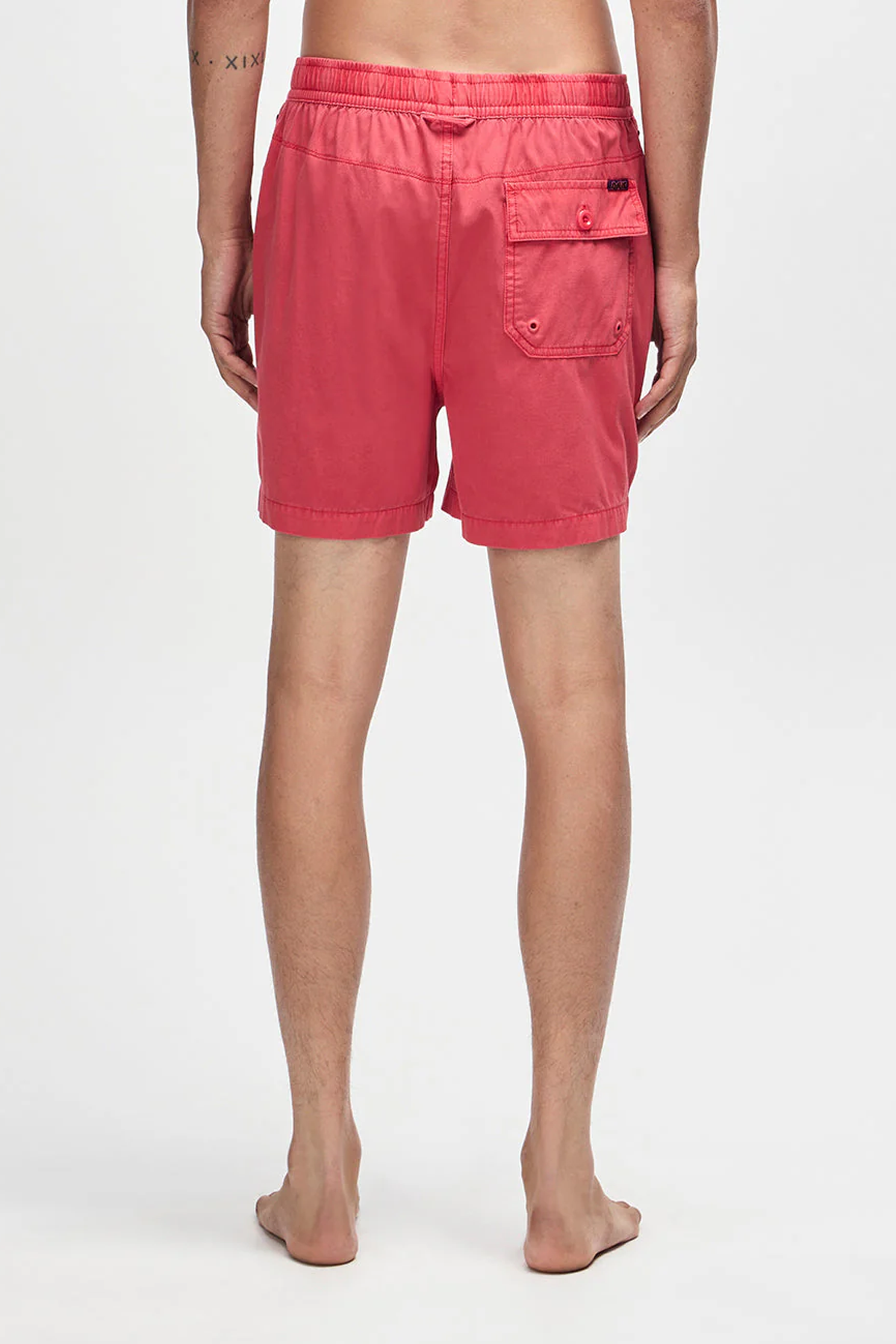 Men's Deus Ex Machina Sandbar Garment Dyed Mesh Short in Melon Red