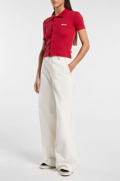 Dickies Women's X Loose Denim Carpenter Pant in Egret