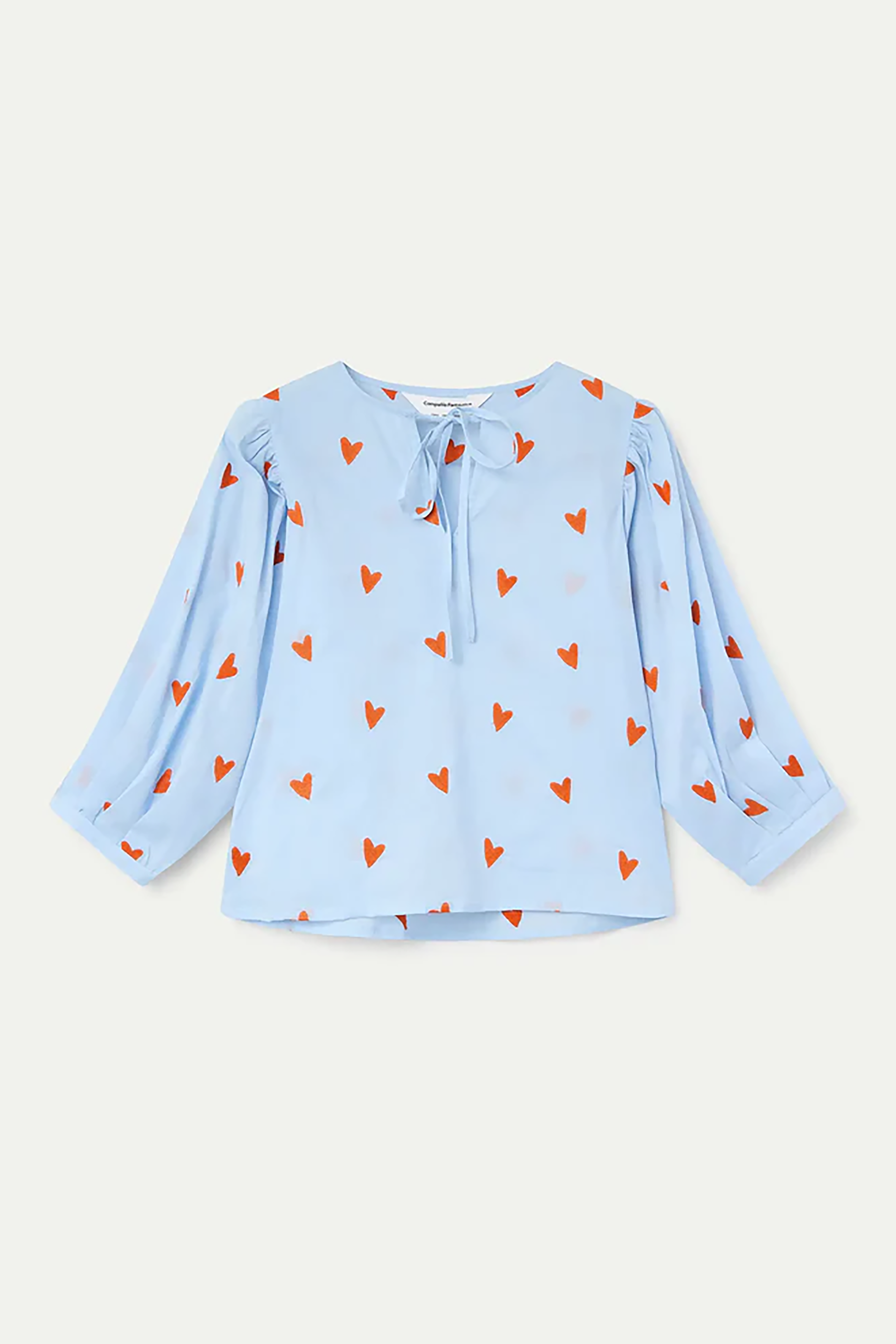 Embroidered Hearts Tie-Up Shirt
