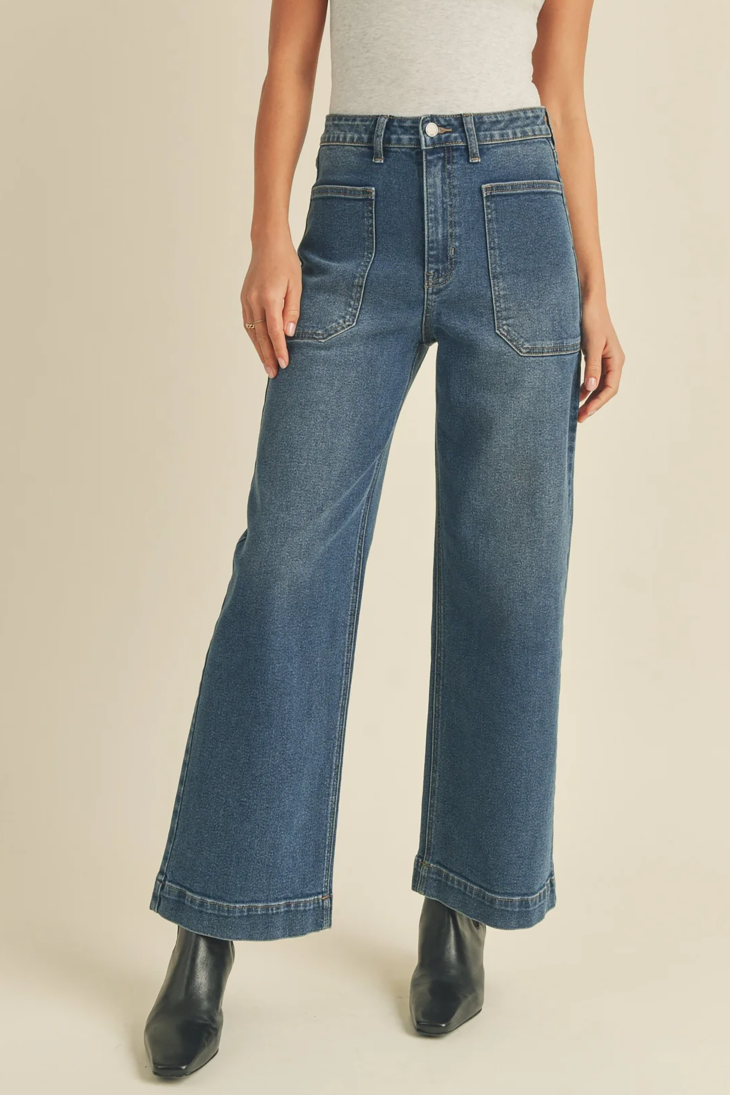 Eve Utility Jean in Dark Denim