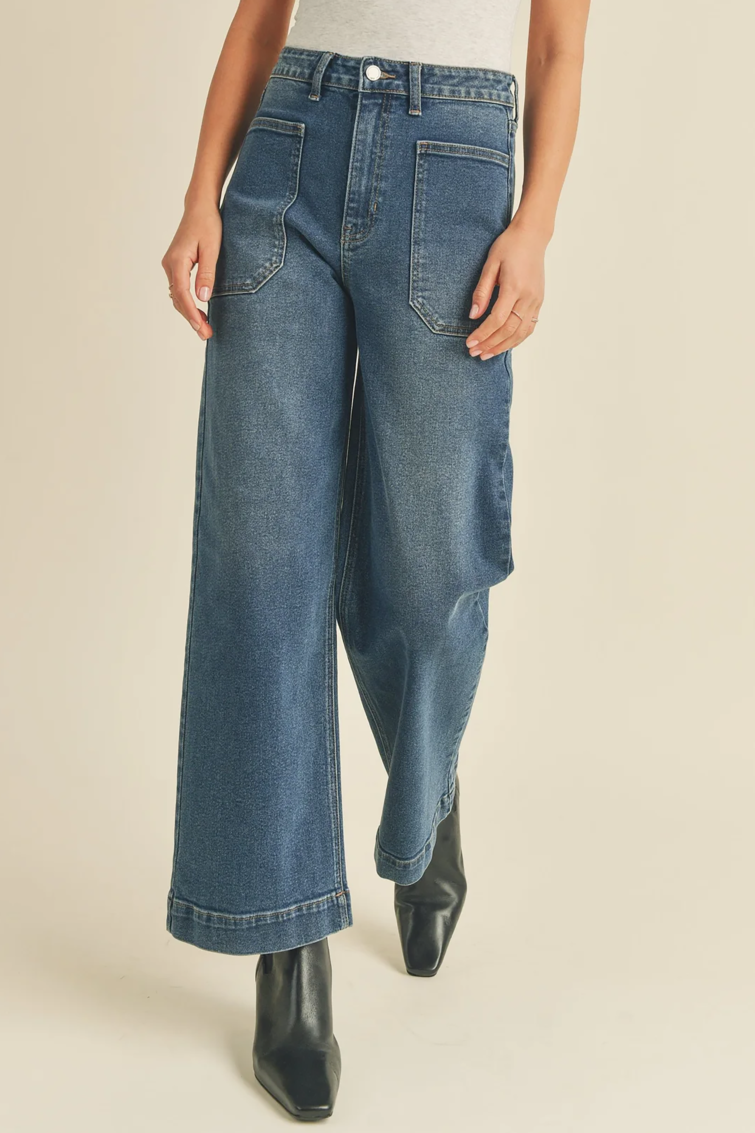 Eve Utility Jean in Dark Denim