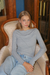 Women's Asymmetrical Raw Edge LS Top in Heather Gray