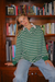 Women's Classic Stripe Rugby in Cream/Green