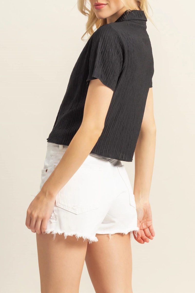 Women's Textured SS Knit in Black
